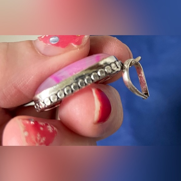 Pink silver tone pendant jewelry - Picture 4 of 14
